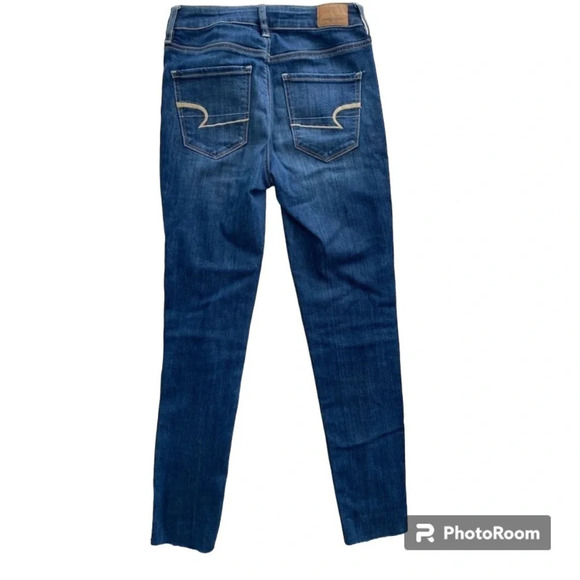 AMERICAN Eagle Super  High-Rise Jegging Dark Wash Size 0 - Picture 3 of 10